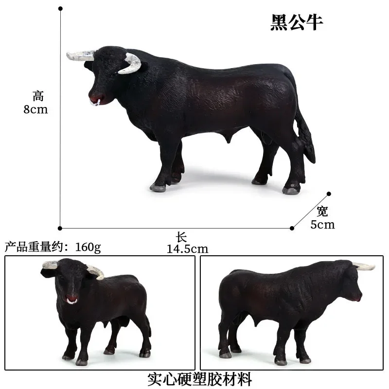 التعليمية محاكاة مزرعة الحيوان عمل أرقام مجموعة البقرة الثور الجاموس العجل الكركدن بيسون فرس النهر نماذج الاطفال ديكور المنزل هدية