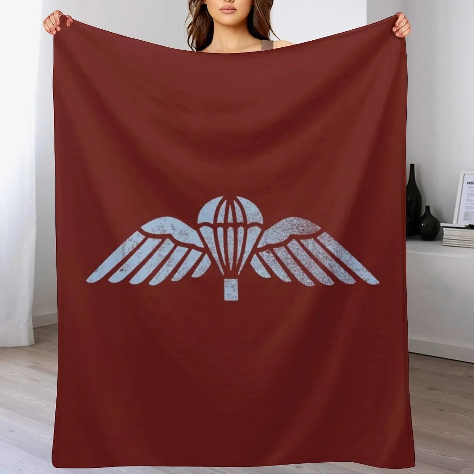 

British Paratrooper Wings (distressed) Throw Blanket Sofas Hairys Decorative Sofa valentine gift ideas Blankets