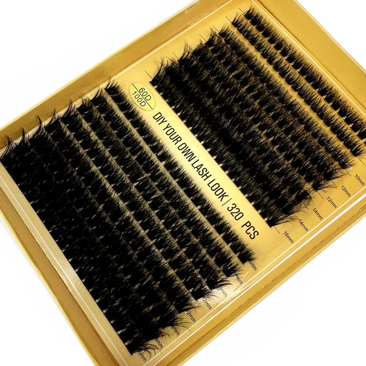 HBZGTLAD 16 Reihen Einzelne Wimpern Natürliche Russland Volumen Nerz Wimpern 320 Bundles 60-100D Cluster Wimpern Verlängerung Make-Up Cilios – Detail 19