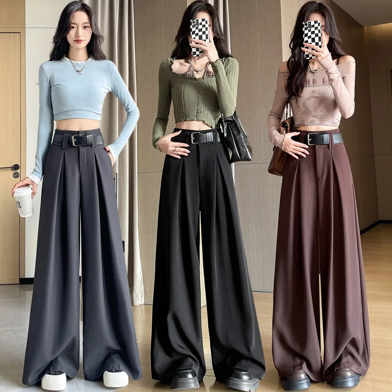 

High Waist Loose Suit Pants Wide Leg Pants Women's 2025 Autumn and Winter Casual Pants Drape Floor Trousers