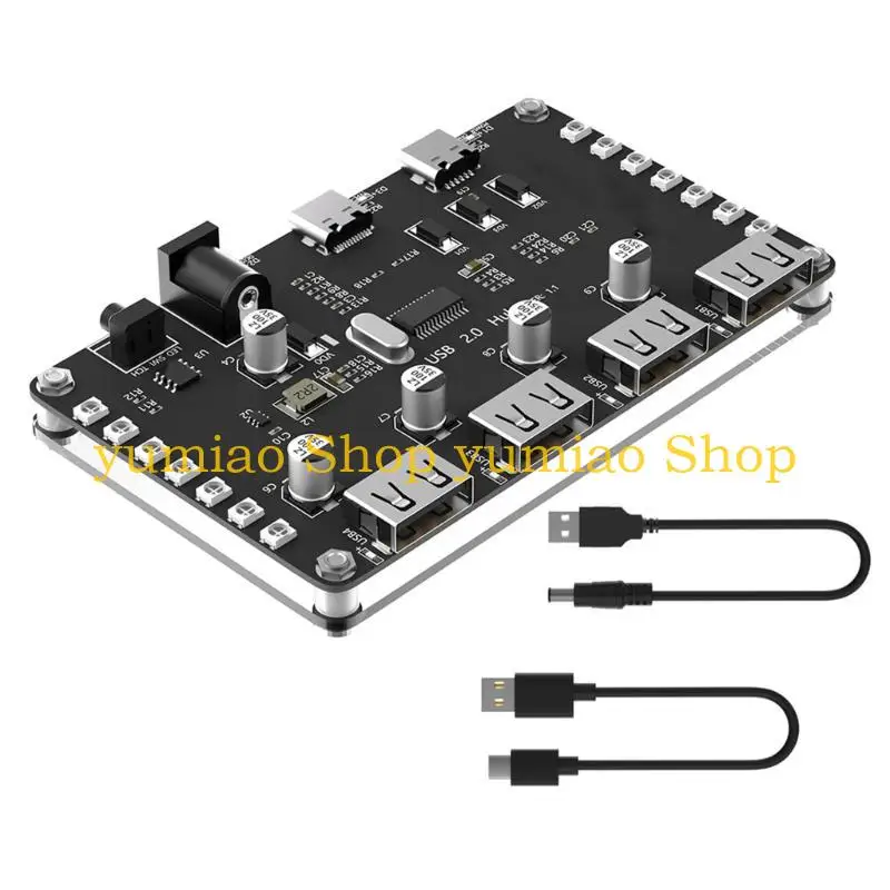 587B 4 Port USB 2.0 HUB Multiple Extenders with 3528 Colorful LED Light for Desktop Laptops