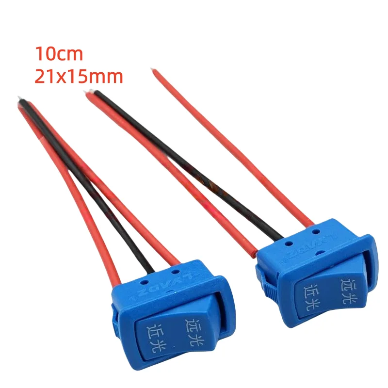 1pcs Electric Tricycle Headlight Switch Connector Line Steering High Low Beam Dimmer Switch With Wire No Welding Handle Button
