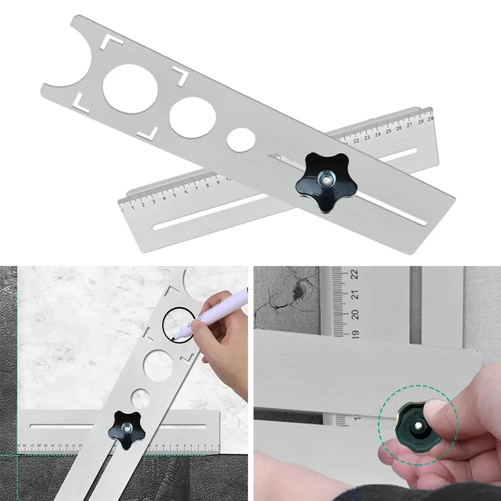 360 Degree Adjustable Universal Tile Marble Glass Ceramic Floor Drilling Hole Tools Hole Opener Locator Position Ruler Puncher