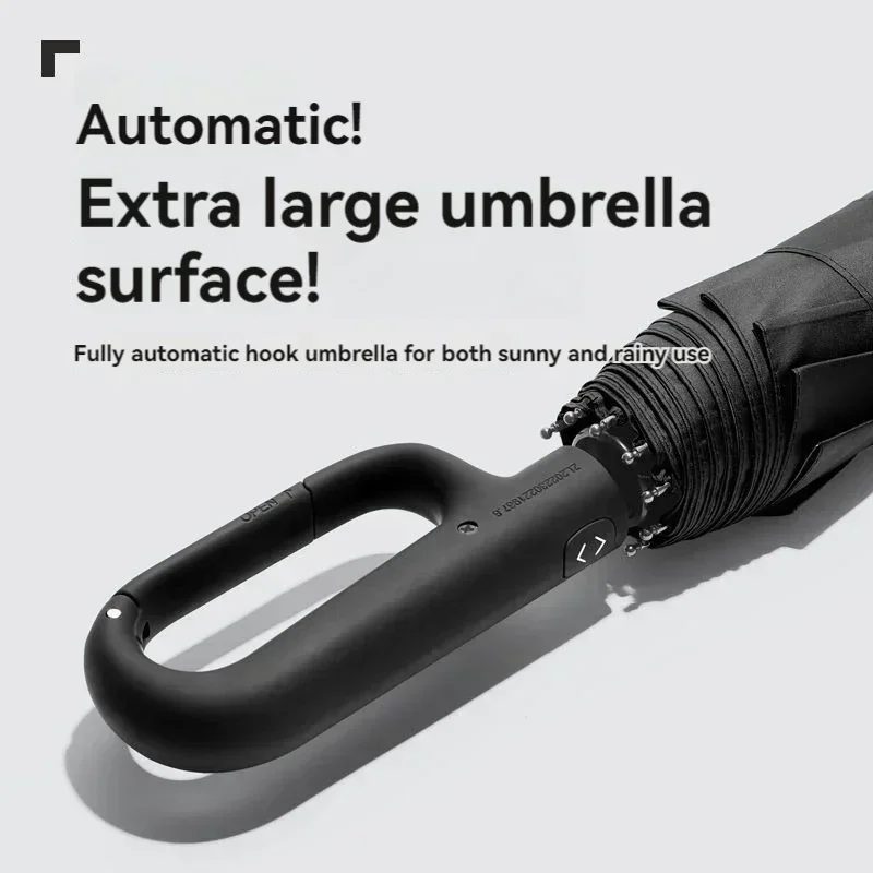 Ultimo ombrello con fibbia ad anello completamente automatico extra large rinforzato resistente al vento resistente alla pioggia a doppio scopo resist