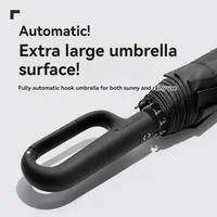 Latest Extra Large Reinforced Wind-resistant Rain-resistant Dual-purpose UV-resistant Fully Automatic Ring-buckle Umbrella