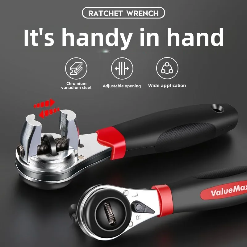 

Adjustable Ratchet Wrench 3-in-1 Multi-Functional Sleeve Universal Live Labor-Saving Chrome Vanadium Steel Tool