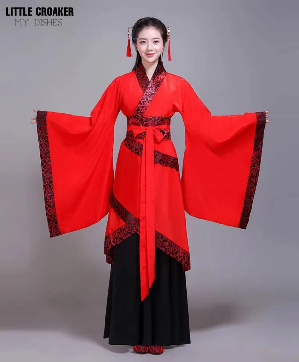 Chinese Ancient Quju Hanfu Dress Chinese Traditional Costume Han Dynasty Clothing Black and Red Hanfu Cosplay