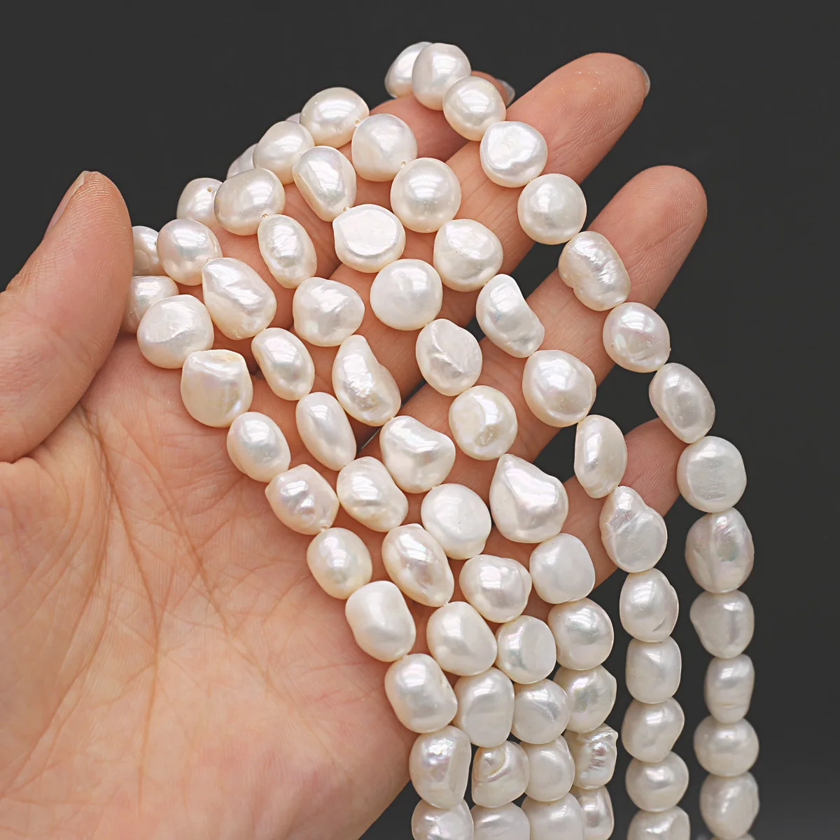 

Natural Freshwater White Pearl Irregular Shape High Quality Jewelry Necklace Making Wedding Dress Bridal Accessories Gift