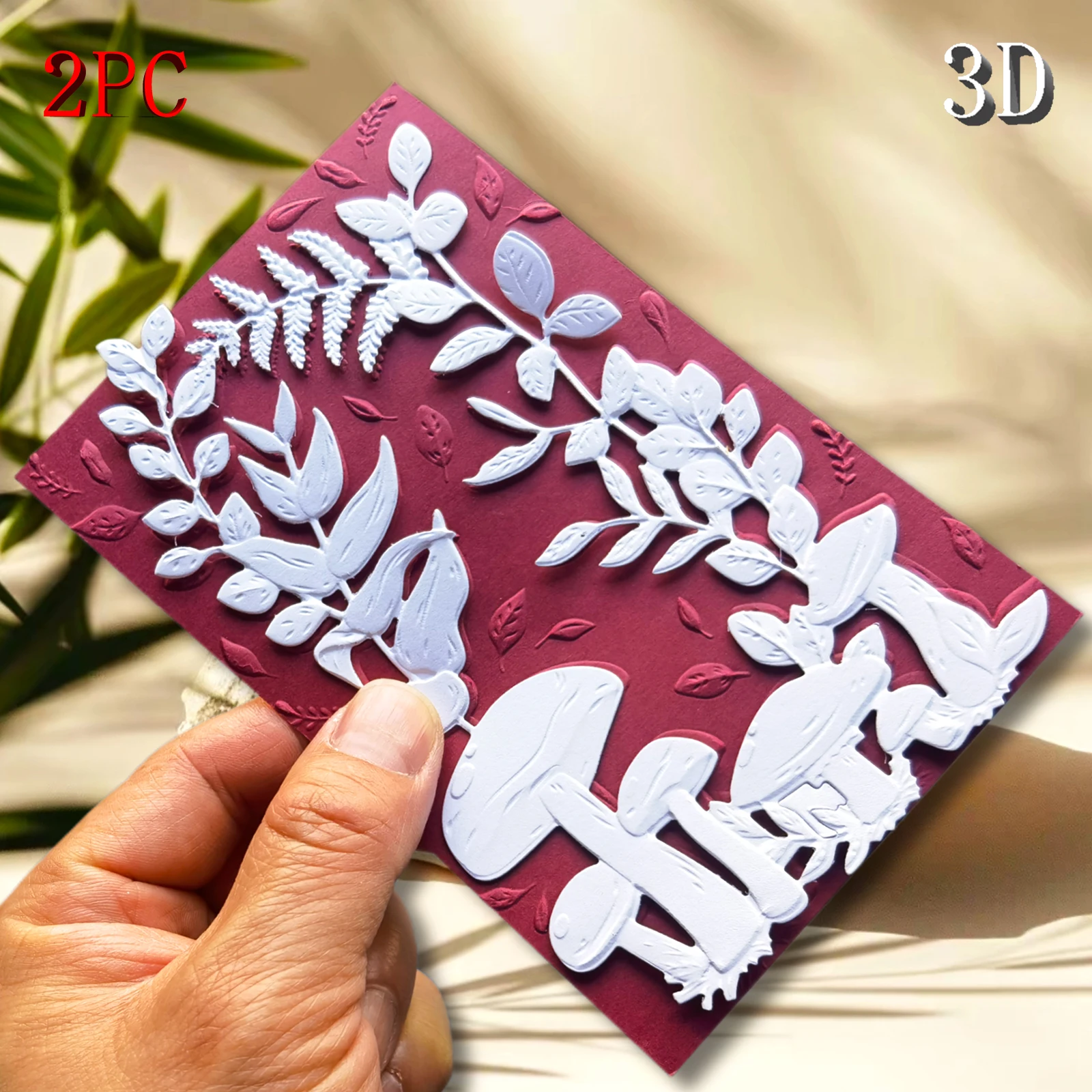 3D-geprägtes Ordner- und Stanzset, geeignet für DIY-Sammelalbum und Kartenherstellung – „Die harmonische Schönheit von Pflanzen und Pilzen“.