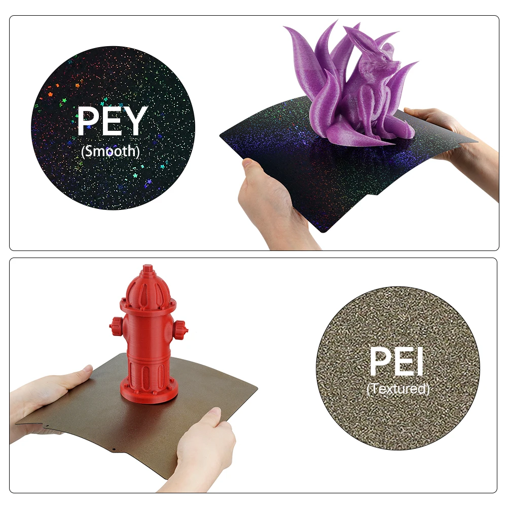 Genius Pro بناء لوحة للمدفعية الدبور PEI ورقة PET PEO PEY لوح فولاذي زنبركي مزدوج الجوانب للمدفعية Genius 230x230mm