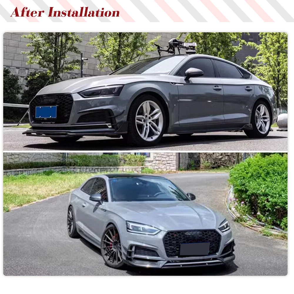 Car Side Skirts Door Body Kits Blade for Audi A5 Sline S5 B9 2017-2020 Carbon Fiber / FRP Side Skirts Steps Extension Lips