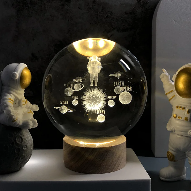 Globo terráqueo con sistema Solar D2 Galaxy K9, bola de cristal 3D, astronomía, planetas, decoración del hogar, habitación, modelo cósmico, regalos de cumpleaños para niños