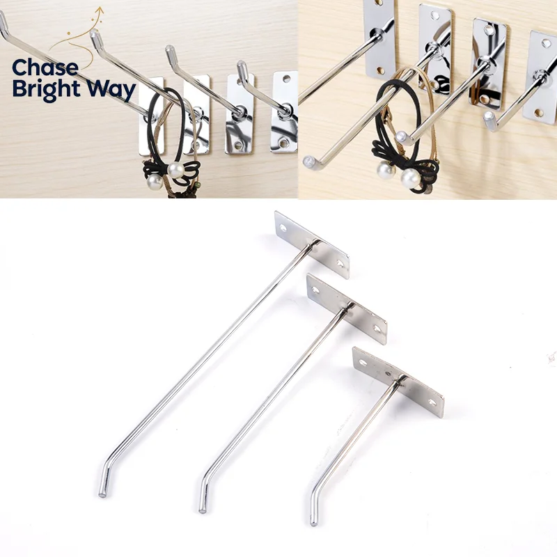 5pcs/lot Hole Board Hook Steel Oblique Hanger Hardware Tool Hammer Pliers Wall Mount  Storage Rack Garage