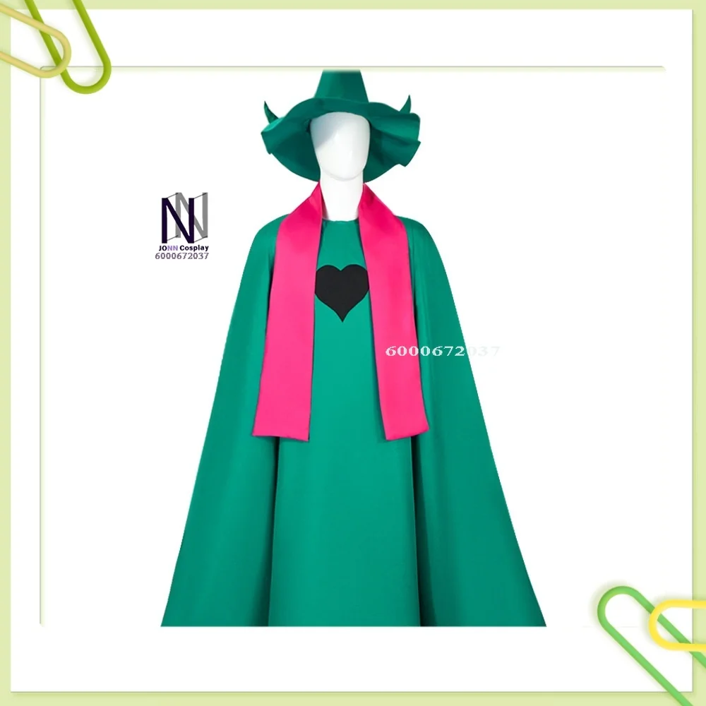 

Hot Game Anime Ralsei Cosplay Costume Role Playing Clothes Green Cloak with Hat for Men Women Adult Comic Con Halloween Party