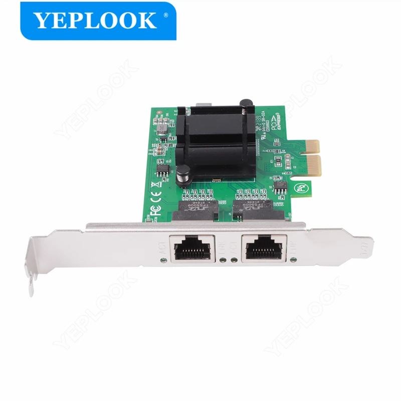 PCIe 1x Dual Port RJ45 Gigabit Jaringan Lan Card 10/100/1000Mbps Ethernet Controller Intel 82571 Chipset untuk Desktop Server