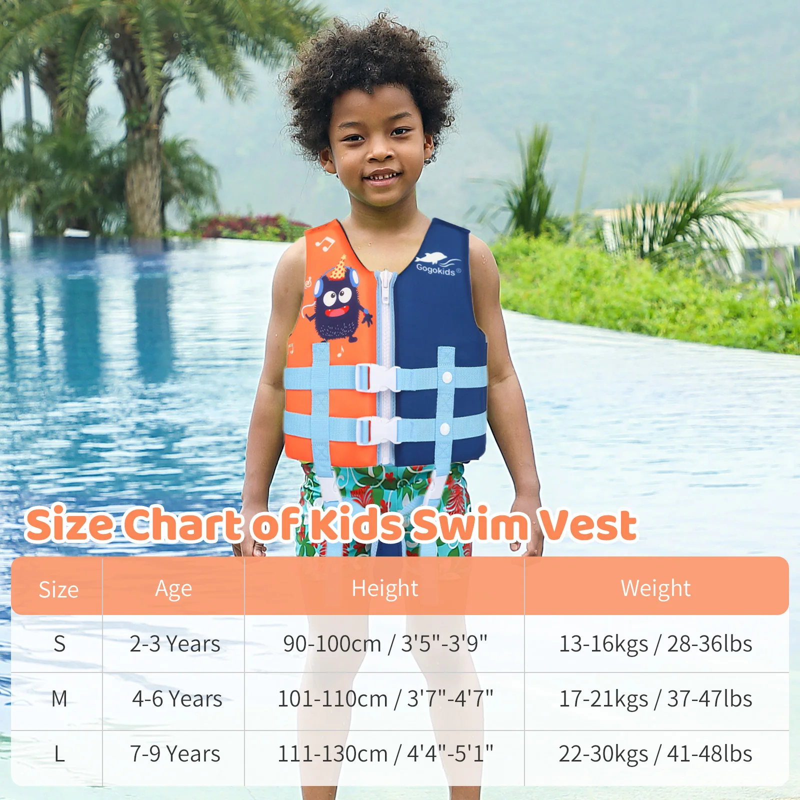 NEW Toddler Swim Vest Neoprene Kids Float Jacket Swimming Aid for Children with Adjustable Safety Strap Age 1-9 Years