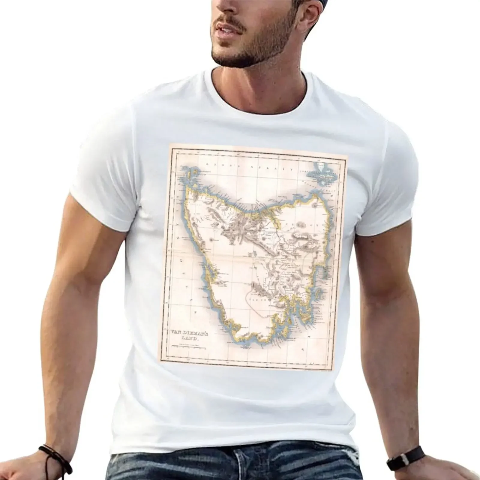 Vintage Map of Tasmania (1837) T-Shirt boys whites rapper graphic tees cheap stuff plus size clothes mens designer clothes