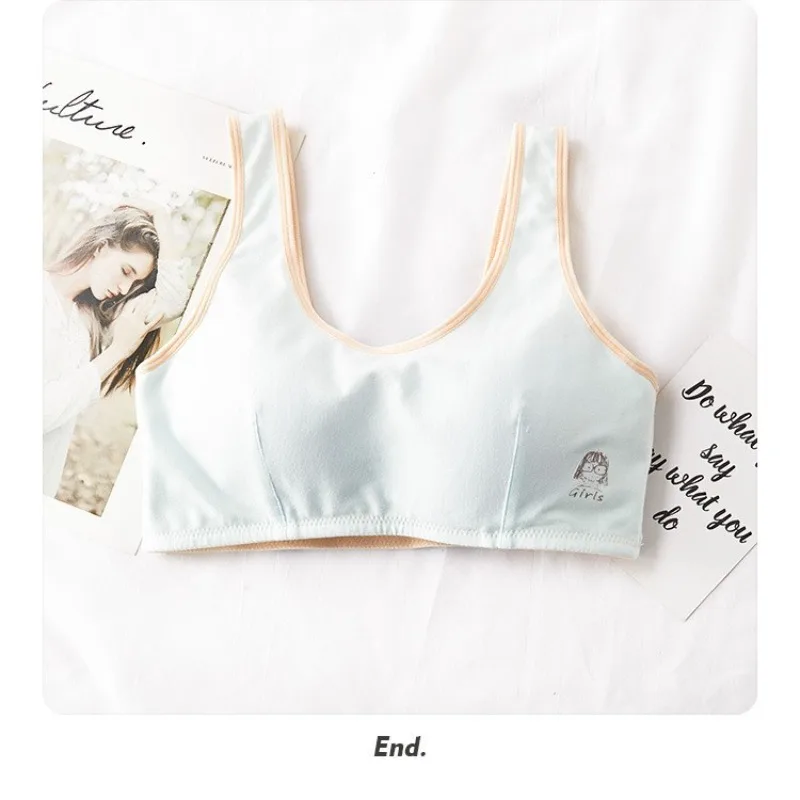 Removable Pads Skin-friendly Brassiere Seamless Underwear Girls Small Vest Ladies Developing Teens Womans Breathable Bra Puberty