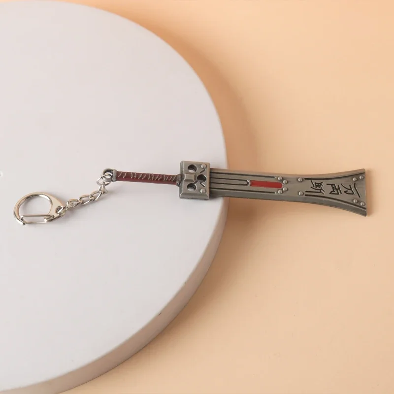 Final Fantasy 7 Jogo Keychain para Fãs, Cloud Blaster Espada, Remake Espada, Sem Arma, Metal Pingente Chaveiro, Cosplay Jóias