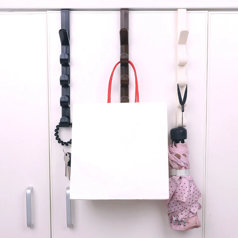 Bedroom Door Hanger Clothes Hanging Rack Over The Door Plastic Home Storage Organization Hooks Purse Holder for Bags Rails