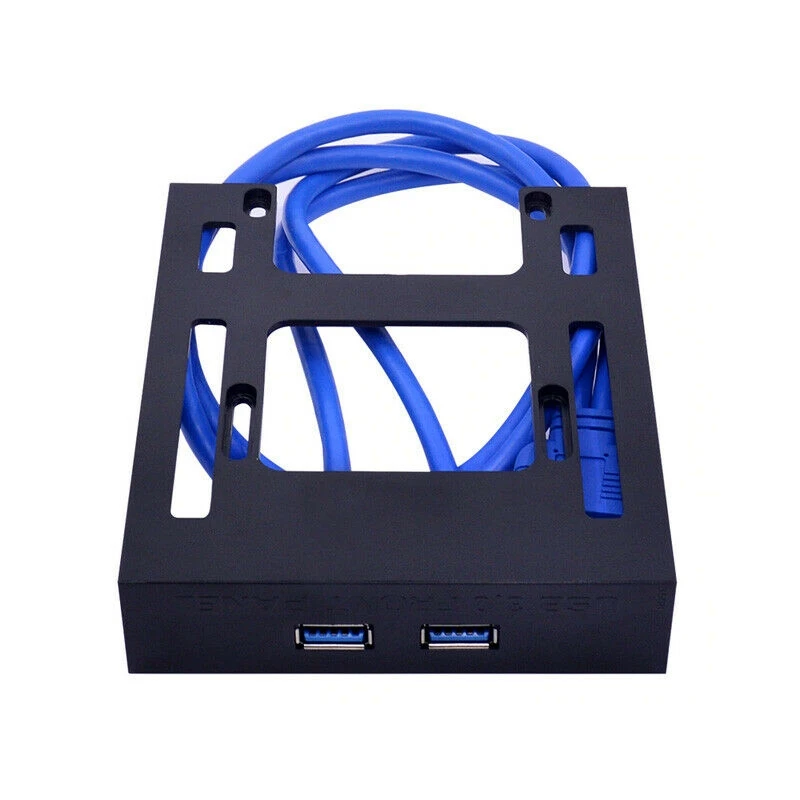 OUVU-2 puertos USB 3,0 Panel frontal Bahía de disquete 20 pines USB3.0 Hub Cable de expansión adaptador soporte de plástico para PC de escritorio