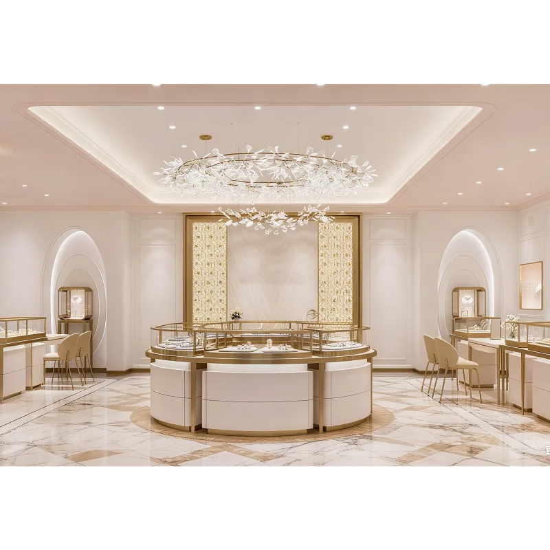 custom.Jewelry Showcase Store Vitrine Show Jewelry Display Glass Luxury Display Cabinet Store