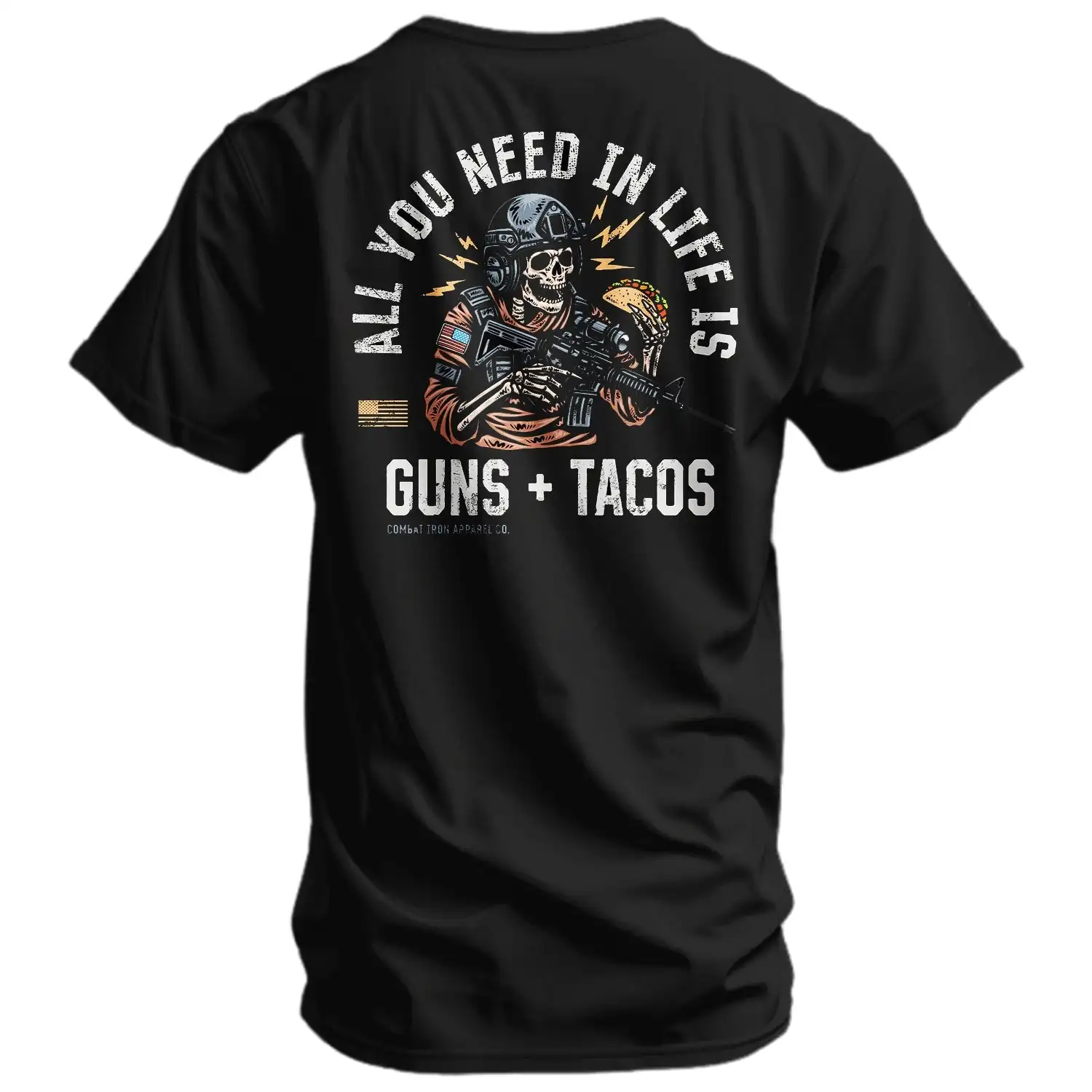 All You Need in Life Is Tacos Men's T-Shirt - Combat Iron Military T-shirt - Suitable for Sports Wear Pure Cotton image 2