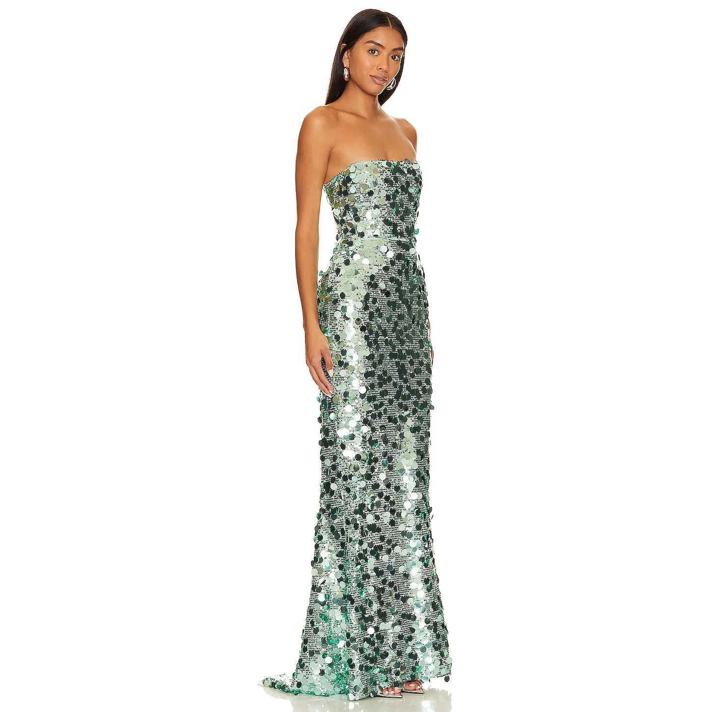 Robe de soirée de luxe pour concours de célébrités, style sirène, paillettes, robes de bal, sans bretelles, longue, épaules dénudées