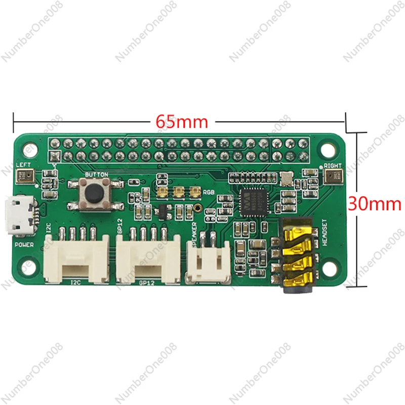 

Голосовой модуль 2 микрофона Pi Hat, высококачественный двойной микрофонный массив для Pi 4 и Zero, плата разработки аудио Plug & Play