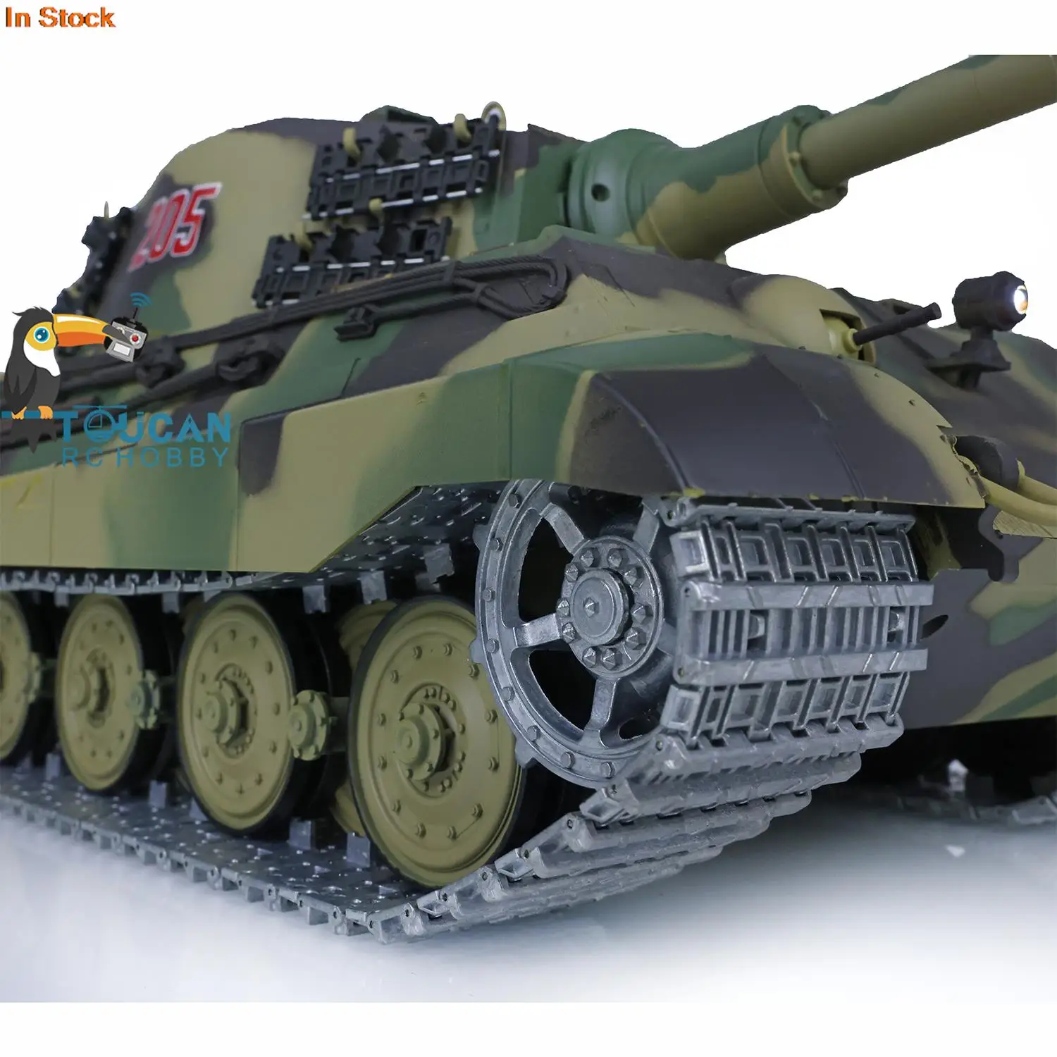 1/16 Heng Long 2.4G 7.0 Duitse King Tiger Rc Tank 3888A Metalen Spoor Vat Terugslag TH17524-SMT4