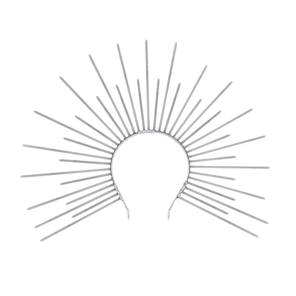 Vintage Sonnengott Halo Stirnband Stern Mond COSPLAY Haarreifen Silber Modenschau Haarschmuck Halloween Stirnband Damen/Mädchen