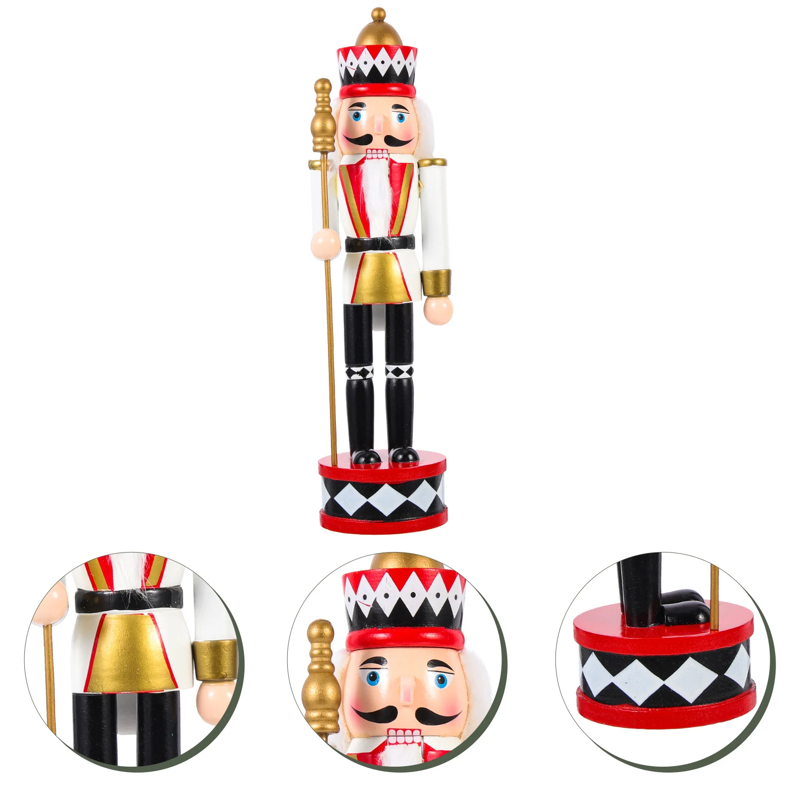 

Wooden Nutcracker Figure Christmas Decor Desktop Holiday Ornament Xmas Party Supplies Traditional Soldier Indoor Shelf Display