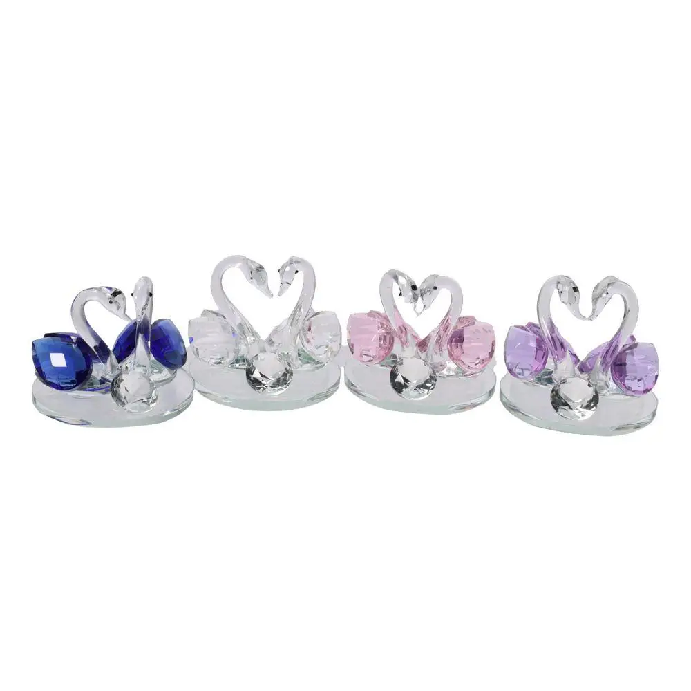 Beautiful Glass Home Decoration, Cute Swan Statue, Home Decoration, Dining Table Family Collection Gift, Home Crystal Decoration