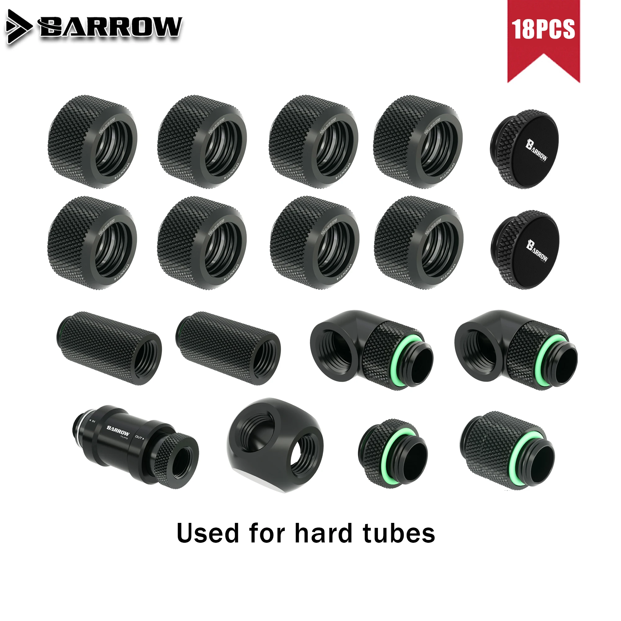 BARROW Fitting 90 Degree Hard Tube Fittings Water Cooling Pc Computer Accessories Water Cooling Kit DIY G\'1/4 Thread Accessories