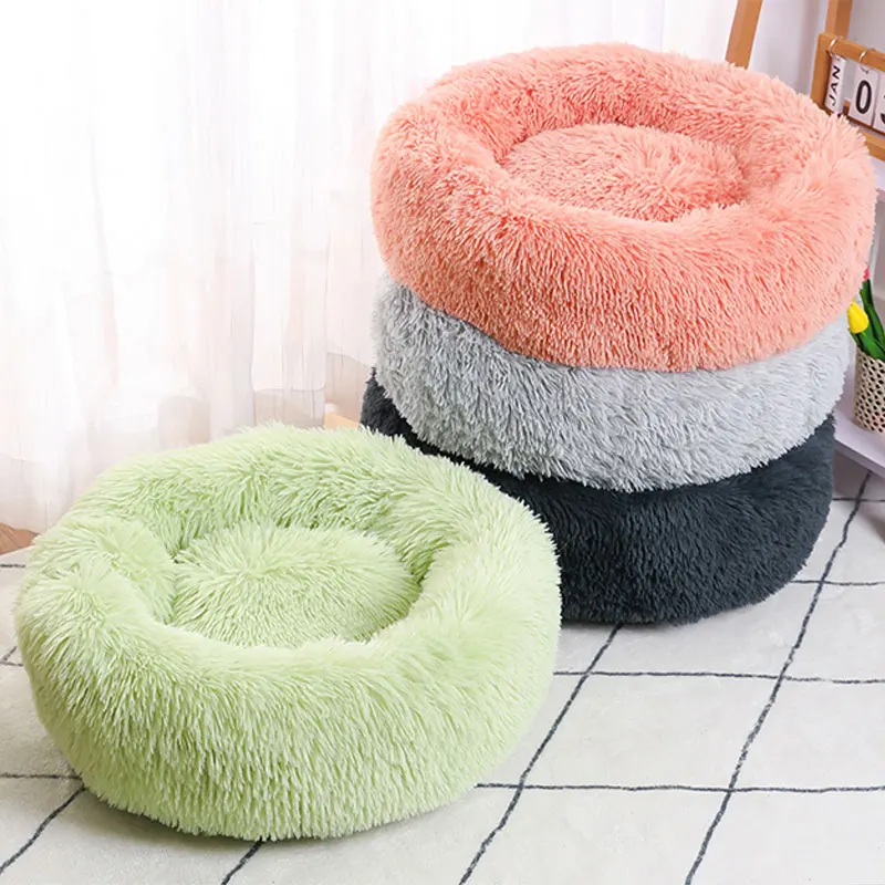 40-60cm Rundes Haustierbett für Große Hunde Superweiches Katzenbett Langhaariges Hundekissen Katzenmatte Tier-Schlafsofa – Detail 1