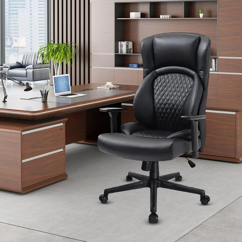 

Big & Tall Executive Office Chair, Heavy Duty 400 LBS Leather Ergonomic Computer Desk Chair, High Back Task Chair with T