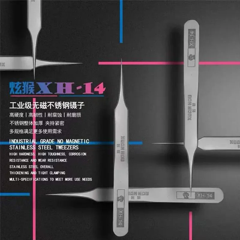 XUANHOU pinzette di precisione in acciaio inossidabile Non magnetiche linea volante Jume Wire Repair utensili manuali telefono cellulare