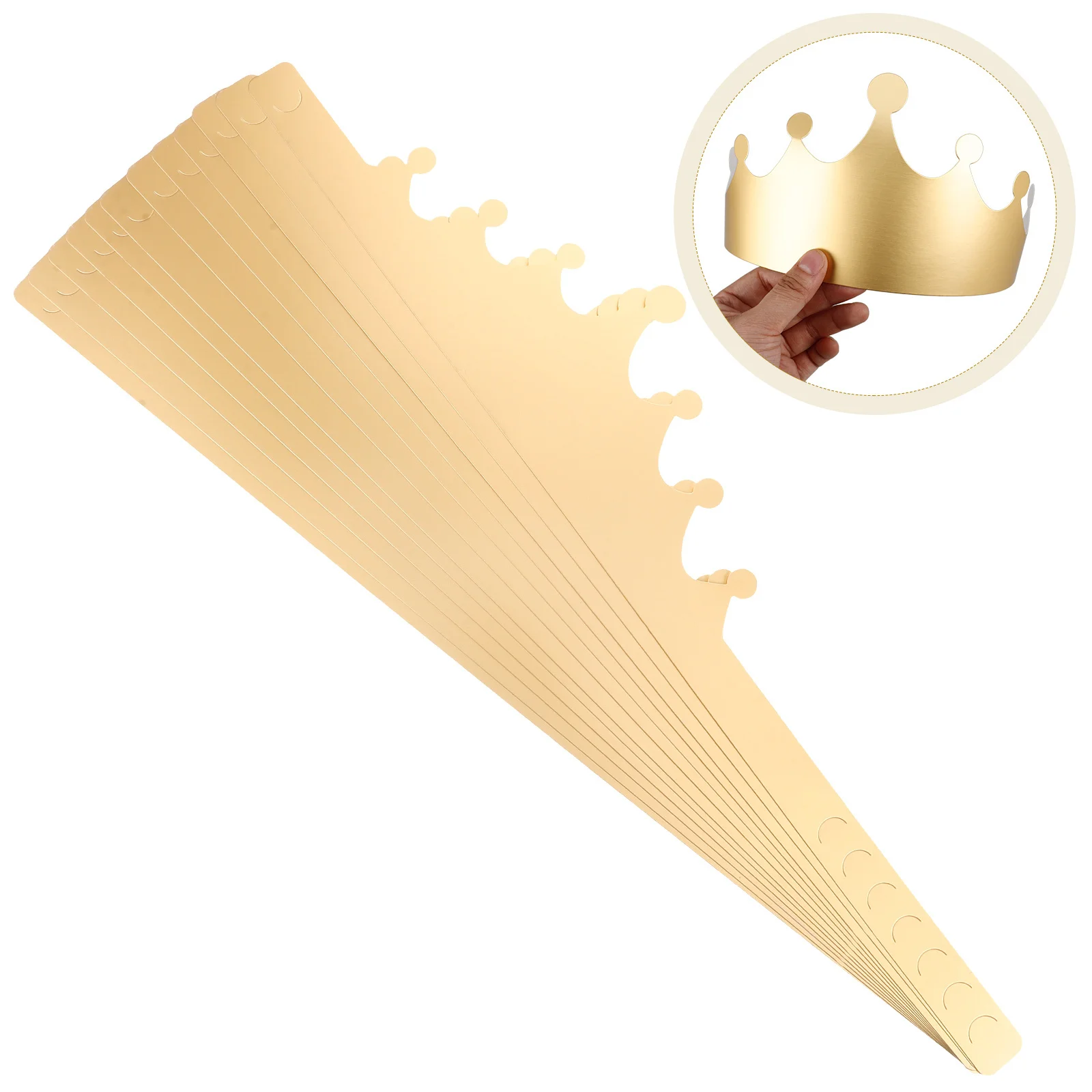 

12 pcs Golden Birthday Hats Paper Crown For Kids Party Supplies Celebration Baby Shower Wedding Graduation Theme