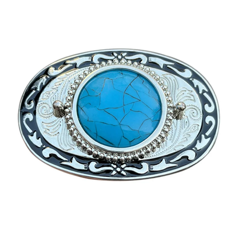 Stylish vintage turquoise belt buckle