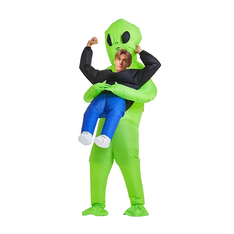 2025 فستان الهالوين دعائم محاكاة ساخرة بدلة غريبة قابلة للنفخ نفس شبح عناق بدلة شبح خضراء أزياء المهرجان #2