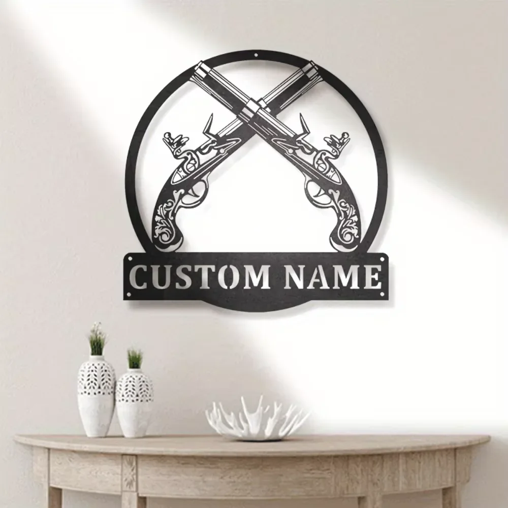 

Premium Custom Musket Metal Art. Vintage Style, Personalized Plate. Perfect Chamber Decor.
