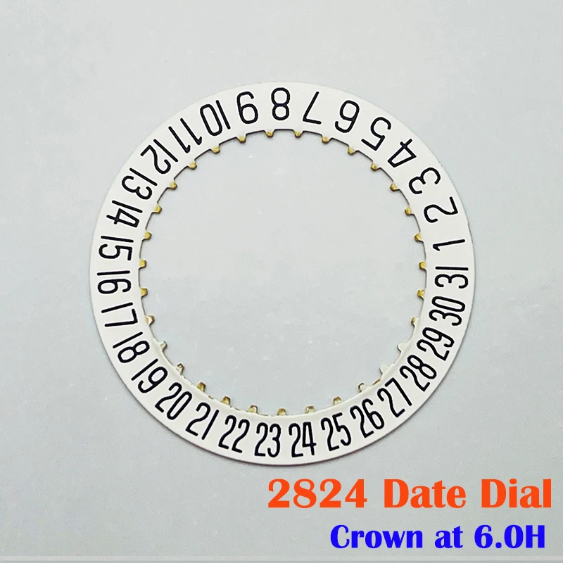 قرص عجلة تاريخ الحركة Mod ETA 2824 مناسب لتاج الحركة الميكانيكية 2824 عند تاريخ 3.0 يوم في عجلة حركة الساعة 3.0H و6.0H
