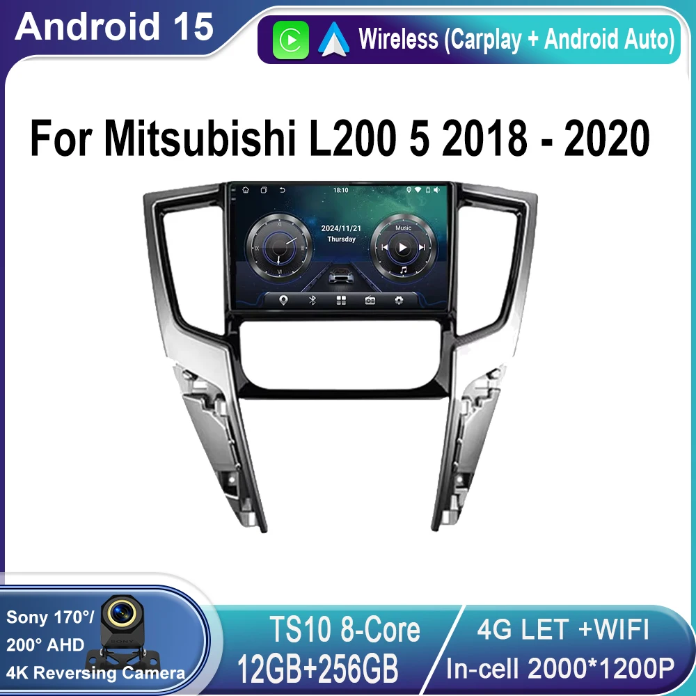 

Для Mitsubishi L200 5 2018-2020 Автомобильный радиоприемник Carplay GPS-навигация Стерео Android Авто Мультимедийный плеер Блок BT 4G WiFi Без 2din