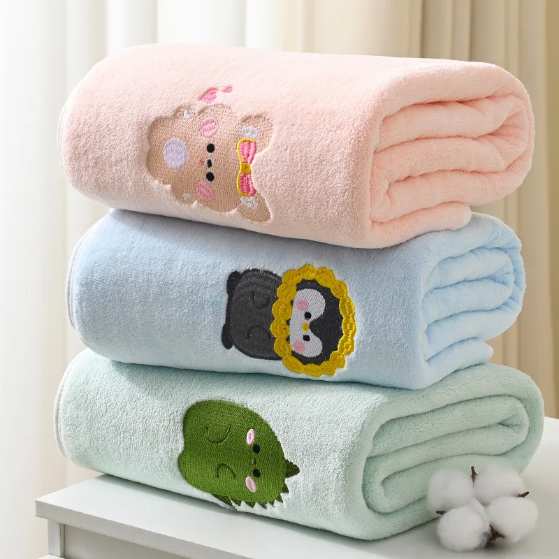 

Printed baby bath towel 43*41 inches, absorbent and lint-free, cute embroidered pattern texture, soft and gentle, delicate feel