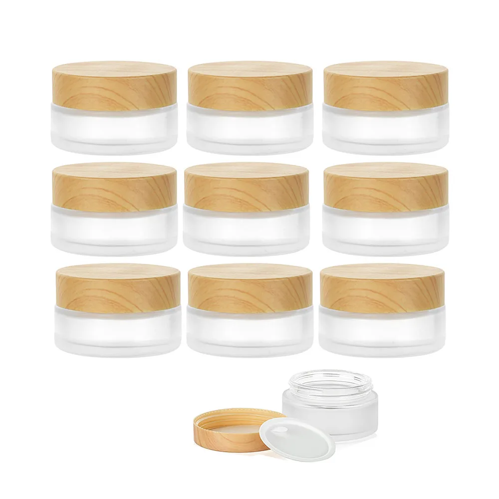 

10Pcs 5g 10g Frosted Cosmetic Jar Empty Glass Jar Cosmetic Container Small Eye Cream Bottle Thick Glass Travel Bottle Jar