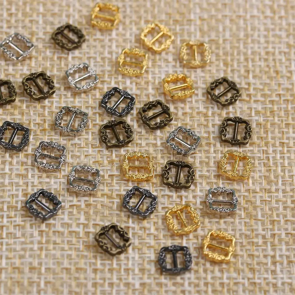 

20/40 шт. высококачественные миниатюрные пряжки-регуляторы для кукол, аксессуары для сумок, кнопки для ремней с узором