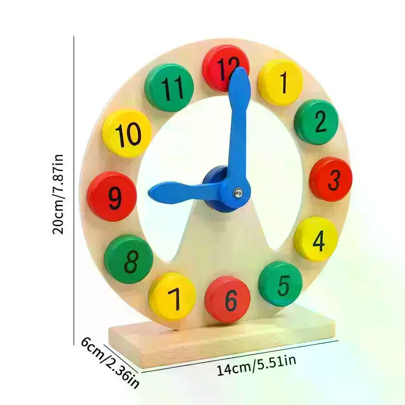 Children Montessori Wooden Clock Toys Cognition Colorful Clocks Toys For Kids Early Preschool Teaching Learning Board Toy