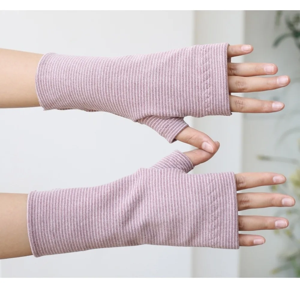 1 Pair High Elastic Fingerless Gloves Thickened Double-layer Half-Finger Gloves Comfortable Dralon Thermal Insulation
