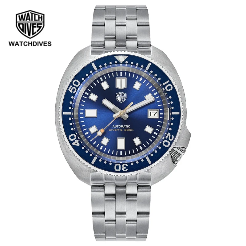 Watchdives WD6105 Dive Watch NH35 Movement 300M Waterproof Sapphire Crystal C3 Green Luminous Stainless Steel Luxury Wristwatch