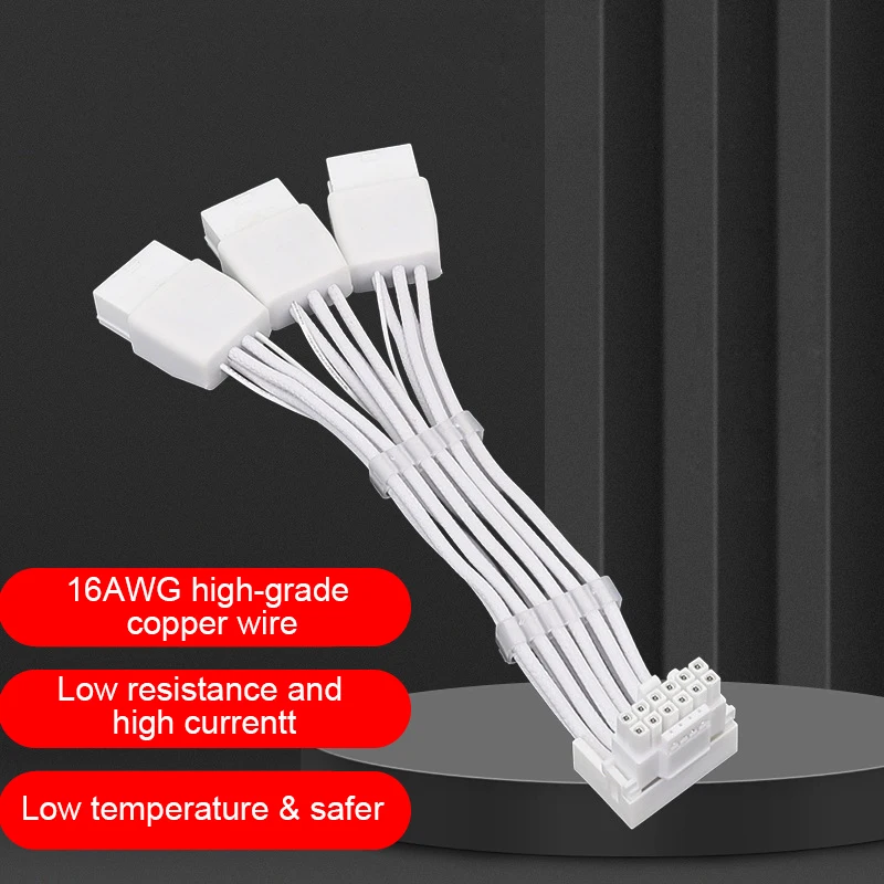 RGEEK 12VHPWR 3 * 8PIN to 16PIN (12+4Pin) Graphics Card Cable GPU Extension Cable, compatible old PSU with new GPU